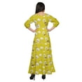 thumbnail image 3 of Moomaya Printed Long Flair Dress For Women 3/4 Sleeve Round Neck Casual Wear, 3 of 3