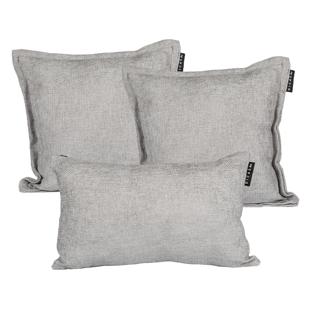 Set de 3 Cojines (2 Cuadrados + 1 Rectangular) Manhattan Gris