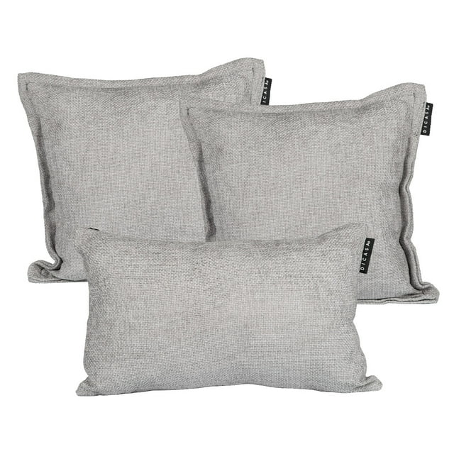 Set de 3 Cojines (2 Cuadrados + 1 Rectangular) Manhattan Gris