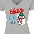 thumbnail image 4 of Inktastic Baby It's Cold Outside Women's V-Neck T-Shirt, 4 of 5
