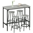 thumbnail image 1 of HOMCOM 5-Piece Bar Table and Chairs Set for Dining Room, Grey, 1 of 10