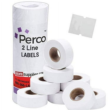 Freezer Adhesives Perco Two Line White Labels - 1 Sleeve, 6000 Labels