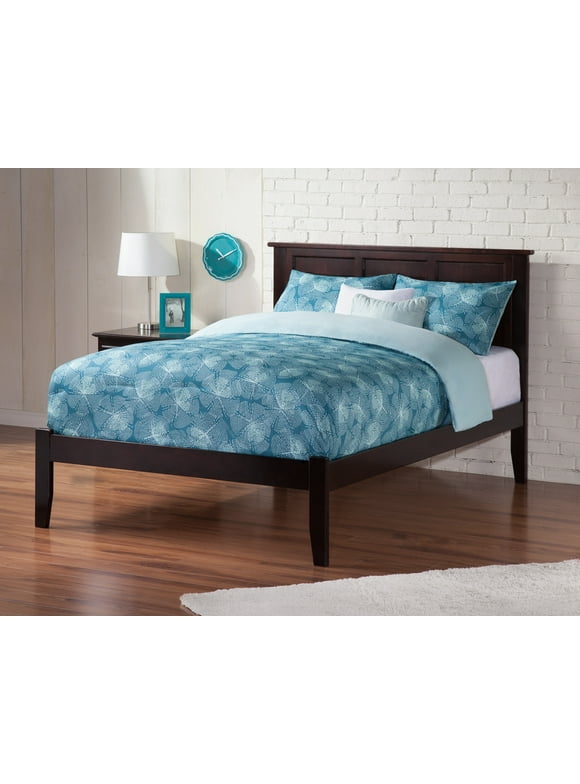 AFI Madison Full Solid Wood Platform Bed with Panel Headboard in Espresso