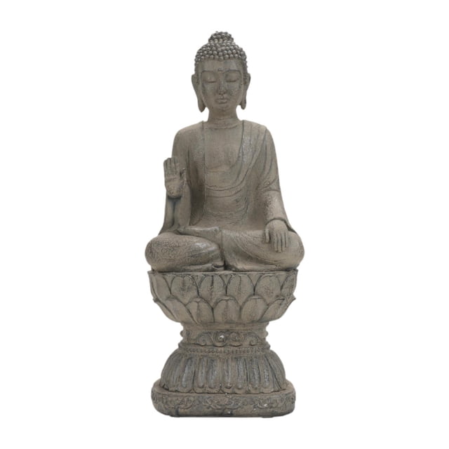 Figura de Buda sentado de resina, artesanía decorativa de mesa para el hogar. Estilo C