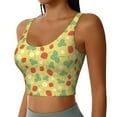 thumbnail image 2 of Fotbe Floral Strawberr Pattern Womens' Sports Bra Longline Wirefree Padded with Medium Support Sports Moisture-Wicking Workou Vest,Tank Top-, 2 of 9