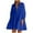 Blue, variant on Drses Women's Casual Summer Short Dress 3/4 Puff Sleeve Button Down V Neck Collared Shirt Bobydoll Sundress
