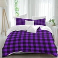 thumbnail image 2 of Black Purple Plaid Bedding 3 Piece Duvet Cover Set Queen Size, Farmhouse Simple Buffalo Checked Soft Microfiber Comforter Cover with Zipper Closure & Pillowcases, Wrinkle & FadeResistant Quilt Cover, 2 of 9