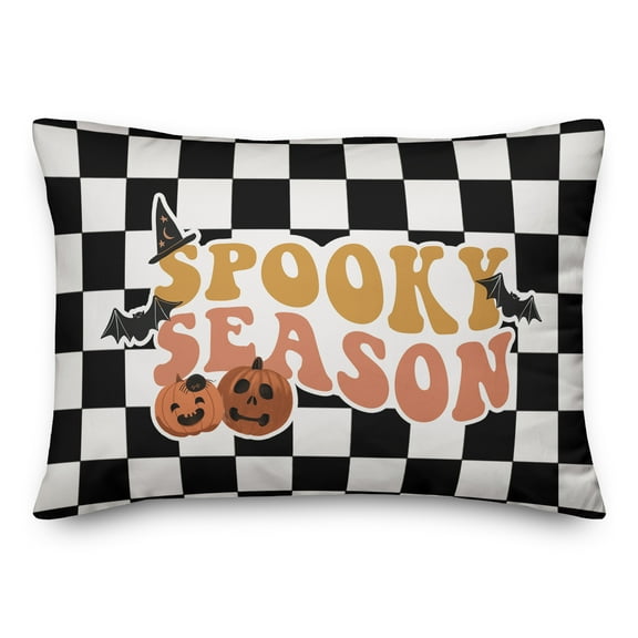 Creative Products Spooky Season Check Pattern 14 x 20 Spun Poly Pillow