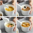 thumbnail image 3 of Ceramic Soup Bowls Set of 2 White Stew Pot Bowls for Ramen, Steamed , Chinese Cuisine, Kitchen Dinnerware, 3 of 6