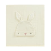 Parent's Choice 2-Piece Swaddle Blanket and Beanie Set, Easter Bunny, Ivory, Infant Unisex
