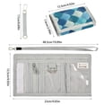 thumbnail image 3 of Cloth Wallet with Lanyard & Multiple Compartments Fashion Purse Zipper Clutch Bag for Cash Cards Coins Blue Fan-shaped Shapes, 3 of 7