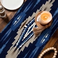 thumbnail image 5 of Ethnic Style Pattern Table Runner, Retro Weaving Brown Blue Abstract Art Cotton Linen Kitchen Table Decoration Washable Dining Tabletop Runners for Home Party Decor 13x72 Inches, 5 of 9