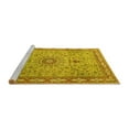 thumbnail image 2 of Ahgly Company Machine Washable Indoor Square Medallion Yellow Traditional Area Rugs, 5' Square, 2 of 4