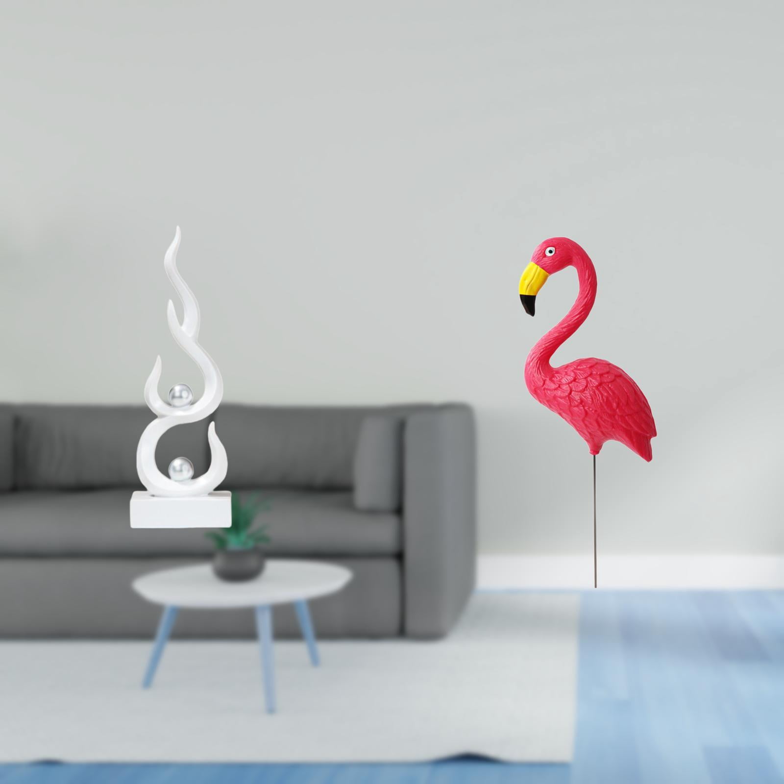 Abstract Art Statue Flamingo Garden Stake Ornament Resin Material for Yard Bookshelf Living Room