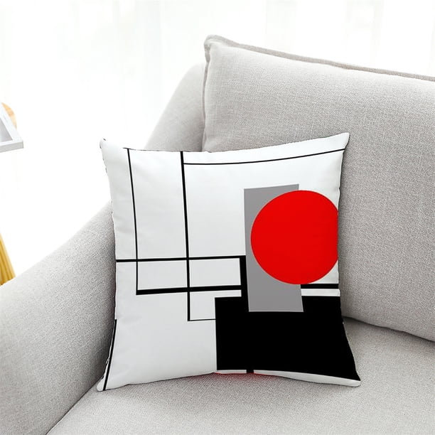 Fiudx Ofertas Y Liquidación Funda De Almohada De Poliéster Geométrica, Funda De Cojín Para Cintura, Decoración Del Hogar