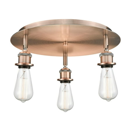 

Innovations Lighting Ballston - 3 Light 12 Flush Mount Antique Copper