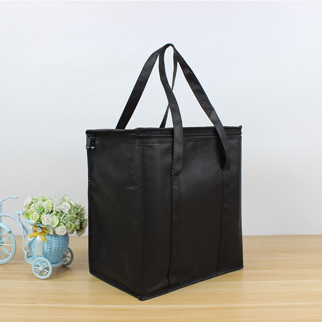 Bolsas de comestibles reutilizables con aislamiento grande con cremallera y asas resistentes, bolsas térmicas plegables, lavables y resistentes para entrega de alimentos fríos o calientes