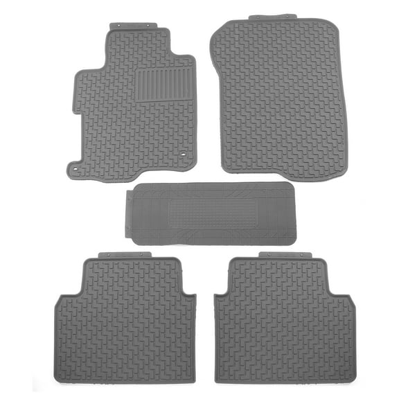 Ikon Motorsports Floor Mats Compatible With 2008-2012 Honda Accord Sedan 4-Door, Gray Latex All Weather Car Auto Front Rear Carpets Liner 5PC Set Protector