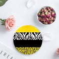 thumbnail image 4 of FMSHPON Leopard and Zebra Texture Yellow Set of 6 Round Coaster for Drinks, Absorbent Ceramic Stone Coasters Cup Mat with Cork Base for Home Kitchen Room Coffee Table Bar Decor, 4 of 6