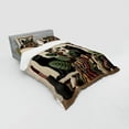 thumbnail image 2 of Ambesonne Cat Bedding Set 4 Pcs, Monstera Kitties Books Vases, King, Sand Brown Maroon Green, 2 of 2