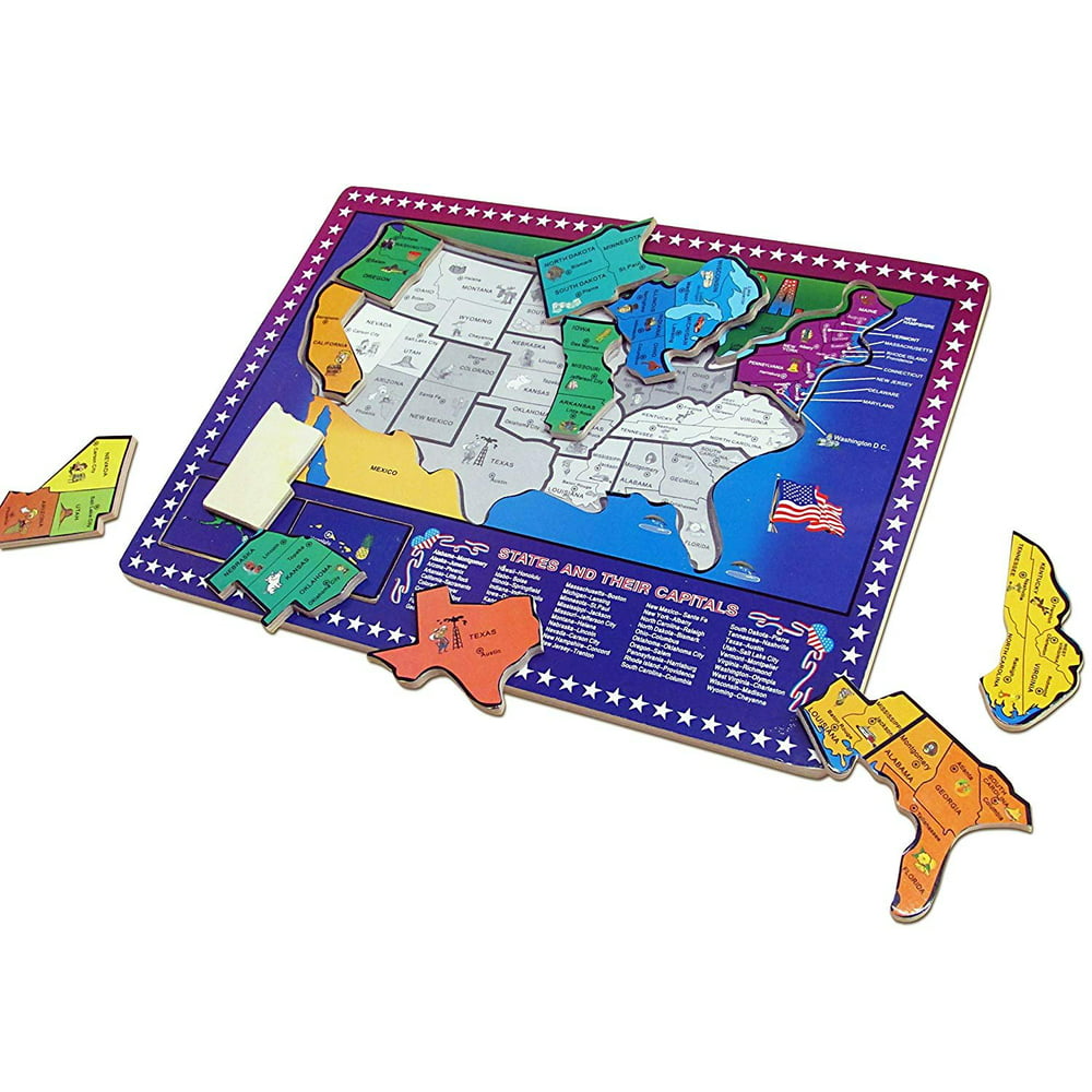 dazzling toys usa map puzzle 50 states and capitals