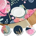 thumbnail image 4 of Floral print elastic edge tablecloth, perfect for round tables, water-resistant polyester cover fits 44-52 inch, large edition, 4 of 7