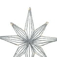 thumbnail image 3 of Northlight 13.75" LED Lighted B/O Silver Glittered Geometric Star Christmas Tree Topper - Warm White, 3 of 4