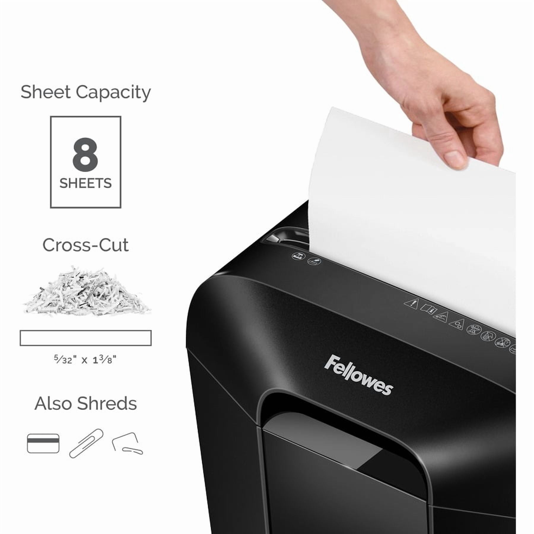 Fellowes Powershred Cross Cut Non-continuous Shredder, Black, 1 Pack