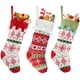 thumbnail image 1 of Medias navideñas de punto de 3 piezas con medias navideñas clásicas de punto de gran tamaño hinchadas medias campestres de suéter, adecuadas para la decoración del árbol de Navidad de vacaciones, 1 of 8