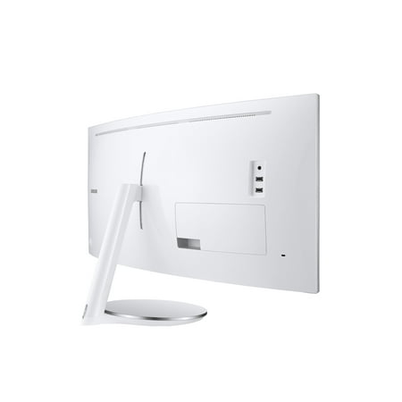 Samsung - 34” ViewFinity CJ791 QHD FreeSync Thunderbolt Monitor with speakers - White/Silver