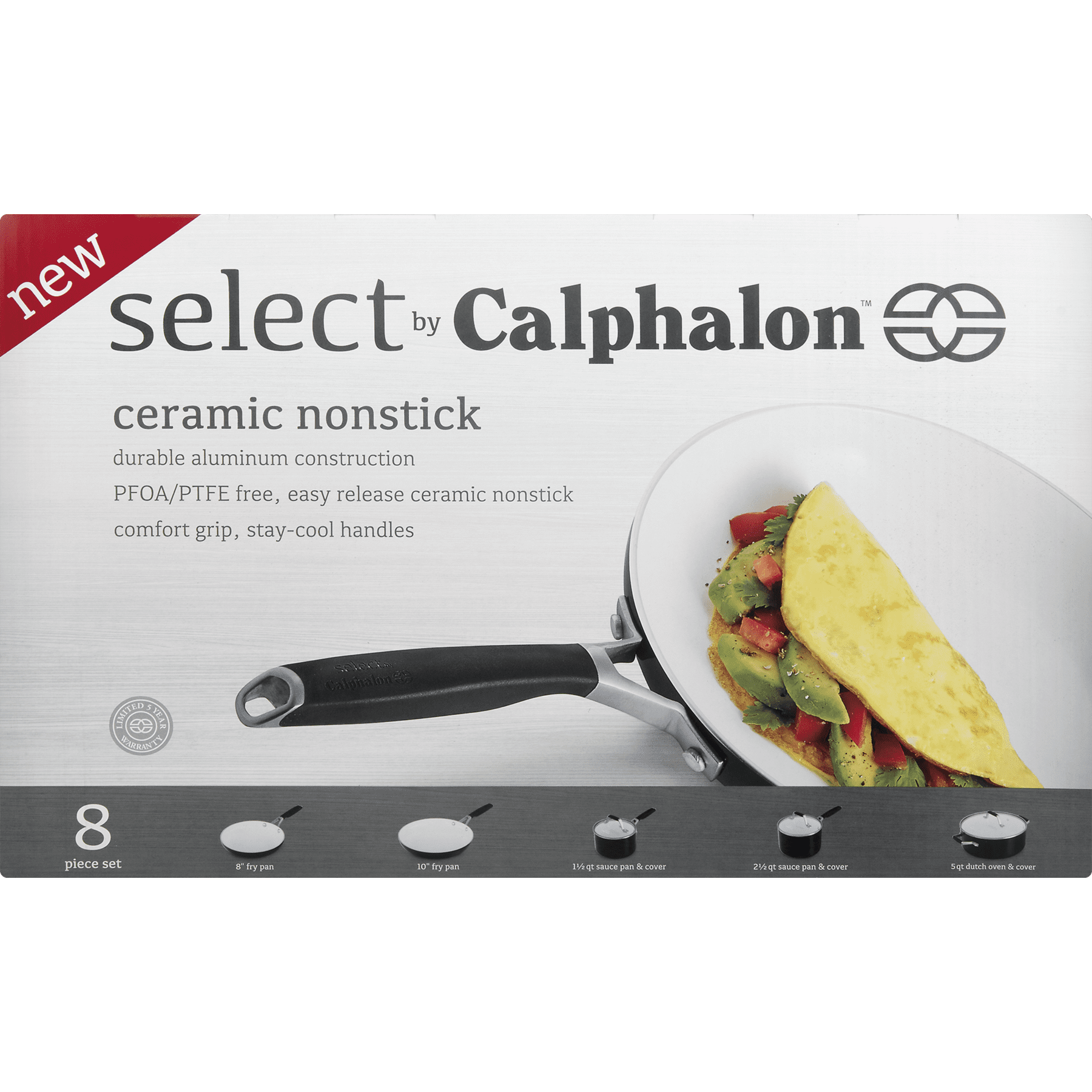 Select by Calphalon Ceramic Nonstick 10 Piece Cookware Set 