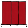 thumbnail image 1 of Versare&nbsp;QuickWall&nbsp;Sliding Portable Partition | Black Frame | 7' x 6'8" Red Fabric Panels, 1 of 7