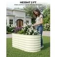 thumbnail image 6 of Adoolla Outdoor Galvanized Raised Garden Bed, Oval Elevated Planter Box for Growing Vegetables Flowers and Herbs, Pack of 2, 6 of 7