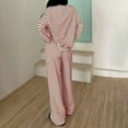 thumbnail image 4 of VISALY Valentines Day Matching Pajamas Striped Sleepwear Lounge Set Nightwear Nightwear Lounge Sets Sleep Sets Lounge Set Matching Pajama Set Night Suits Women Pajama Set Pajama Sets Red Xxl, 4 of 6
