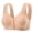 Beige, variant on Plus-Size Front-Closure Bras for Women Wireless Shaped Cup Bra Push Up Breathable Tank Top Style Bra, 36BC-50BC