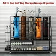 thumbnail image 7 of Golf Bag Storage Garage Organizer,Golf Bag Storage Rack w/Drawer for Golfing Bags, Clubs, Balls, Gadgets, Accessories & Equipment,Golf Bag Stand w/Wheels for Home, Golf Course, 7 of 7