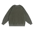 thumbnail image 1 of JHLZHS Sweatshirt for Men Hoodies Male Washed Distressed Round Neck Sweatshirt Large Size Drop Shoulder Retro Washed Hooded Sweatshirt Full Zip Hoodies for Men over Face Sweatshirt Mens Large, 1 of 2