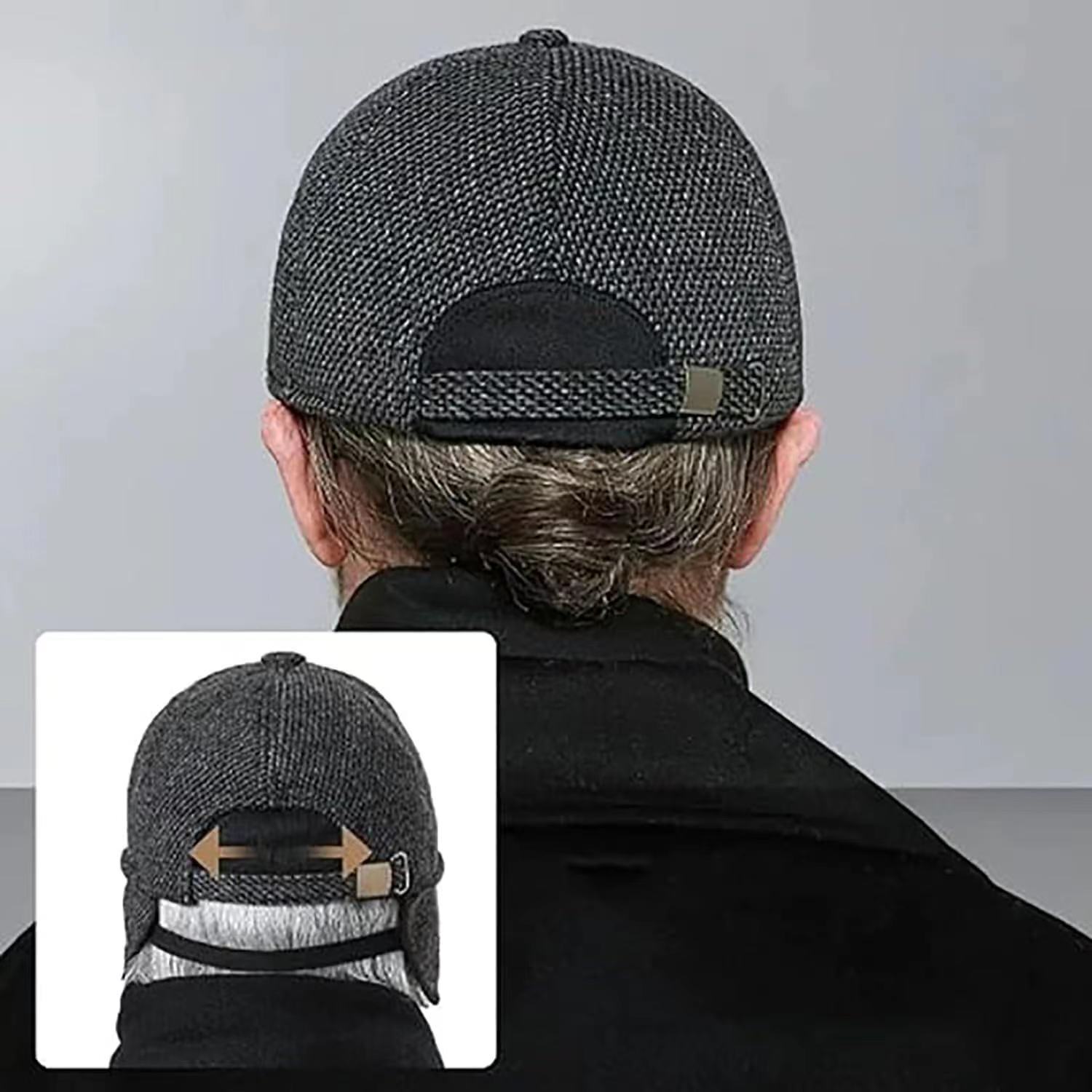 Casquette Hiver Homme Avec Rabats Oreilles En Laine - Doublure Douce - Réglable - Pour Ski, Vélo - 5
