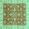 thumbnail image 1 of Ahgly Company Indoor Square Oriental Turquoise Blue Traditional Area Rugs, 7' Square, 1 of 4