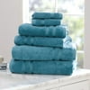 Mainstays Performance Anti-Microbial Solid 6 Piece Towel Set, Cool Water
