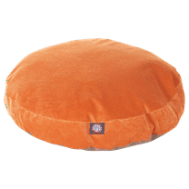 Majestic Pet | Villa Velvet Round Pet Bed For Dogs, Removable Cover, Orange, Large