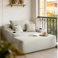 thumbnail image 3 of FFH 65"L Chaise Lounge Chair Indoor, Plush Cloud Couch Boneless Sleeper Sofa with Cup Holders and Side Pockets, Beige, 3 of 7