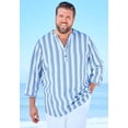 thumbnail image 3 of KingSize Men's Big & Tall Gauze Mandarin Collar 3/4 Sleeve Shirt, 3 of 5