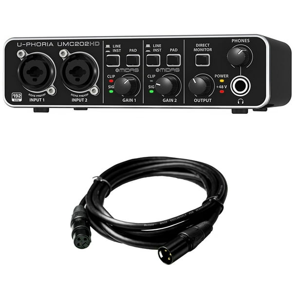Behringer Umc2hd Audiophile 2x2 24 Bit 192 Khz Usb Audio Interface U Phoria Bundle With Deco Gear Xlr 10ft Male To Xlr Female 16awg Gold Plated Cable Walmart Com Walmart Com Behringer Umc2hd Audiophile 2x2 24 Bit 192 Khz Usb Audio Interface U Phoria Bundle With Deco Gear Xlr 10ft Male To Xlr Female 16awg Gold Plated Cable Walmart Com Walmart Com