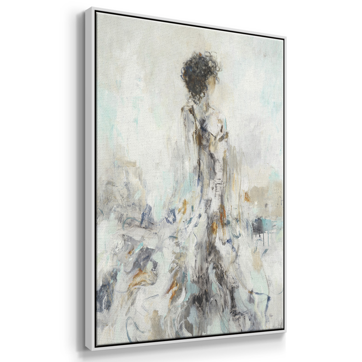 Romantic Reflection II Framed Premium Gallery Wrapped Canvas - Ready to Hang - 25 x 37 - White Floating Frame