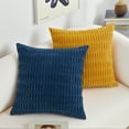 thumbnail image 5 of Unique Bargains 4 Pcs Solid Texture Throw Pillow Covers Yellow/Dark Blue 18 x 18 Inch, 5 of 6