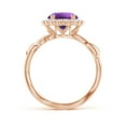 thumbnail image 2 of ANGARA Natural 1.7 Ct. Amethyst with Diamond Halo Ring in 14K Rose Gold for Women (Ring Size: 5), 2 of 9