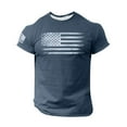 thumbnail image 2 of CIENVNSTG Men's USA Flag Print Independence Day T-Shirt Short Sleeve Crewneck Neckline Casual Patriotic Style Lightweight Breathable Top For Holiday Celebrations And Everyday Use Dark Gray M, 2 of 4