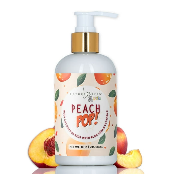Peach Pop Kids Natural Body Lotion - Hydrates and Nourishes All Skin Types, 8 oz by LatherGreen
