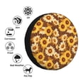 thumbnail image 3 of Bingfone Vintage Wood Grain Sunflower B Spare Tire Cover Weatherproof Universal Wheel Protectors for RV Camper Travel Trailer SUV Truck-17 inch, 3 of 8